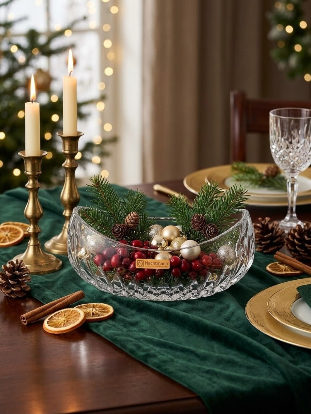 Vintage Nachtmann Clear Crystal Decorative Bowl - 24% Lead Crystal Germany 7.5"